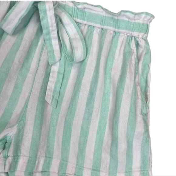 Stoney Clover Lane x Target Paperbag Shorts Mint Green White Striped Women Med - Picture 6 of 11